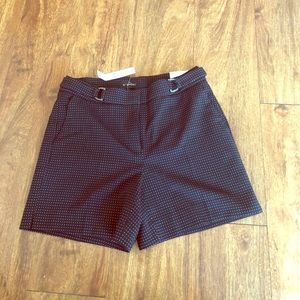 Black and white high waisted shorts